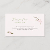 Carte D'accompagnement Recette pour que la mariée soit rose floral (Devant)