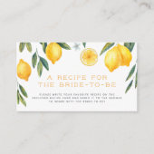 Carte D'accompagnement Recette principale de Fête des mariées de citron d (Devant)