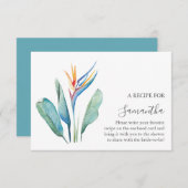 Carte D'accompagnement Recette Tropicale Pour La Mariée (Devant / Derrière)