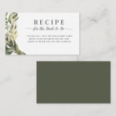 Carte D'accompagnement Recette verte gracieuse pour que l'épouse soit (Devant / Derrière)