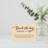 Carte D'accompagnement Recharger le bar Réception de mariage Beige Script (Debout devant)