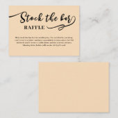 Carte D'accompagnement Recharger le bar Réception de mariage Beige Script (Devant / Derrière)