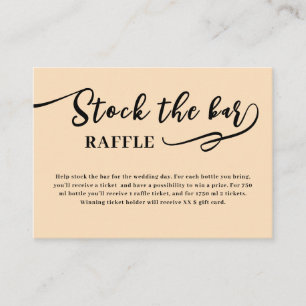 Carte D'accompagnement Recharger le bar Réception de mariage Beige Script