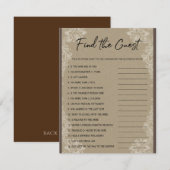 Carte D'accompagnement Rechercher le jeu de Fête des mariées invité (Devant / Derrière)