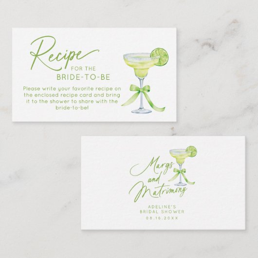 Carte D'accompagnement Recipe for the Bride to Be Enclosure Card (Devant / Derrière)