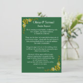 Carte D'accompagnement Recipe Request - Emerald Green & Gold (Debout devant)