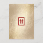 Carte D'accompagnement Rectangle classique Double Bonheur Mariage chinois (Dos)