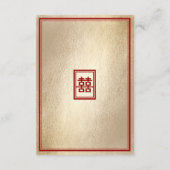 Carte D'accompagnement Rectangle classique Double Happiness Tea Cérémonie (Dos)