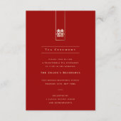 Carte D'accompagnement Rectangle doré haut Double Bonheur Mariage asiatiq (Devant)