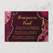 Carte D'accompagnement Red and Gold Agate Honeymoon Fund (Devant)