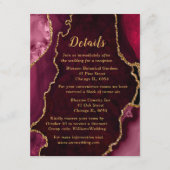 Carte D'accompagnement Red and Gold Agate Wedding Details (Devant)