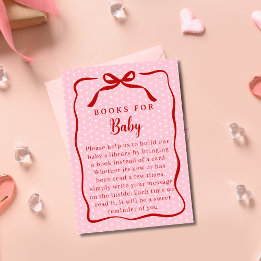 Carte D'accompagnement Red and Pink Valentines Books For Baby Shower