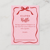 Carte D'accompagnement Red and Pink Valentines Diaper Raffle Baby Shower (Devant)