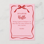 Carte D'accompagnement Red and Pink Valentines Diaper Raffle Baby Shower (Devant)