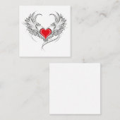 Carte D'accompagnement Red Angel Coeur avec ailes (Devant / Derrière)