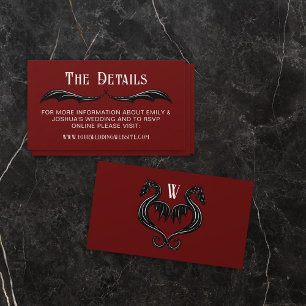 Carte D'accompagnement Red Black Dragon Wings Détails du Mariage de l'Ima