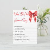 Carte D'accompagnement Red Bow Qu'est-ce que la chambre a dit jeu de Fête (Debout devant)