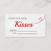 Carte D'accompagnement Red "Devinez combien de baisers" Fête des mariées  (Devant)