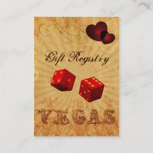 Carte D'accompagnement red dice Vintage Vegas Cadeau registre
