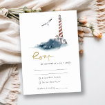 CARTE D'ACCOMPAGNEMENT RED DUSKY BLUE LIGHTHOUSE SEA WAVES<br><div class="desc">Pour tout further customisation ou tout autre matching items,  please feel free to contact me yellowfebstudio@gmail.com</div>