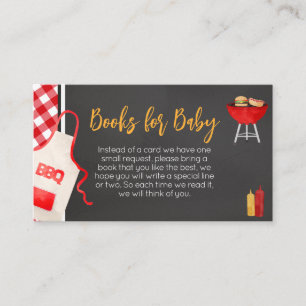 Carte D'accompagnement Red En vichy BBQ Baby showers Livres pour bébé
