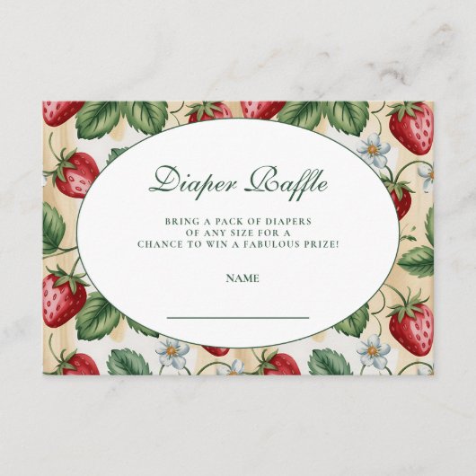 Carte D'accompagnement Red Gingham Berry Diapper Raffle (Devant)