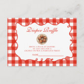 Carte D'accompagnement Red Gingham Meatball Diapper Raffle (Devant)