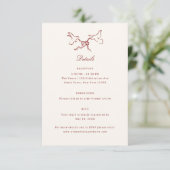 Carte D'accompagnement Red Illustrated Birds Whimsical Wedding Details (Debout devant)