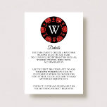 Carte D'accompagnement Red Parties scintillant Poker Chip Casino Mariage<br><div class="desc">Célébrez dans le style avec ces cartes de détail mariage à thème casino tendance. Le design est facile à personnaliser avec votre propre libellé et votre famille et vos amis seront ravis quand ils reçoivent ces fabuleuses cartes d'encarts mariages.</div>