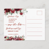Carte D'accompagnement Red Peony Epiphany Wedding Enregistrer La Date Car (Dos)