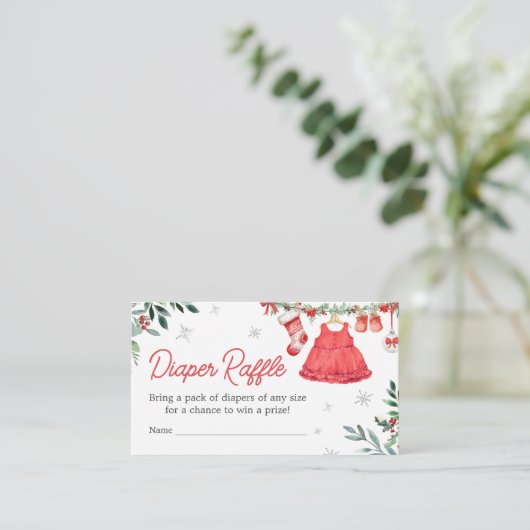 Carte D'accompagnement Red Père Noël Noël Festive Baby Diaper Raffle (Debout devant)