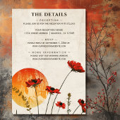 Carte D'accompagnement Red Poppies Boho Fleur sauvage Sunset Détails du M