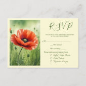 Carte D'accompagnement Red Poppy RSVP Card (Devant)