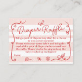 Carte D'accompagnement Red Retro Cute Diaper Raffle Lemons Baby shower (Devant)