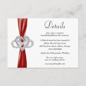 Carte D'accompagnement Red Ribbon Infinity Heart Détails du Mariage (Devant)