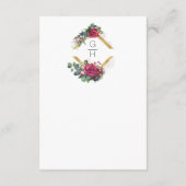 Carte D'accompagnement Red Rose et Eucaluptus Détails du Mariage (Dos)