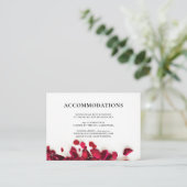 Carte D'accompagnement Red Roses Mariage Hôtel Hébergement (Debout devant)