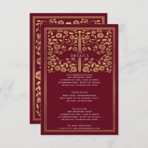 Carte D'accompagnement Red Royal Medieval Sword Détails du Mariage