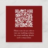 Carte D'accompagnement Red Scannable QR Code Wedding Enclosure Card (Dos)