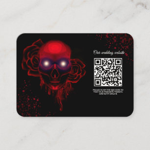 Carte D'accompagnement Red Scary floral sombre moody gothique crâne Hallo