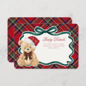 Carte D'accompagnement Red Tartan Plaid Christmas Bear Details (Devant / Derrière)