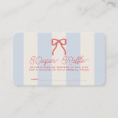 Carte D'accompagnement Red White Due Blue Stripes Diaper Raffle Ticket (Devant)