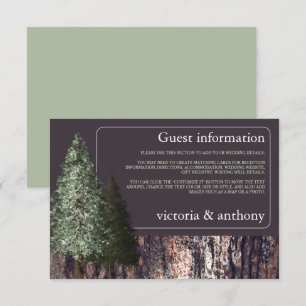 Carte D'accompagnement Redwoods & Bark, Rustic Mariage Détails