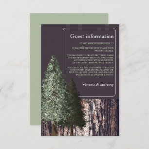 Carte D'accompagnement Redwoods & Bark, Rustic Mariage Détails