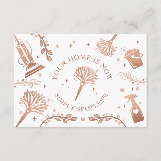 Carte D'accompagnement Référencement Entretien et Nettoyage de maisons Ou (Devant)