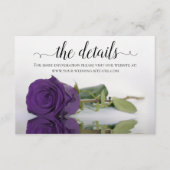 Carte D'accompagnement Reflet Purple Rose Détails du Mariage Site Web (Devant)