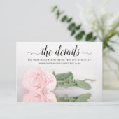 Carte D'accompagnement Reflet Rose Mariage Détails Site Web (Debout devant)