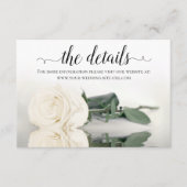 Carte D'accompagnement Reflet White Rose Mariage Détails Site Web (Devant)