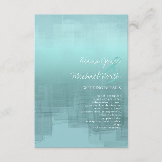 Carte D'accompagnement Réflexions aquarelle Détails ID Turquoise774 (Devant)