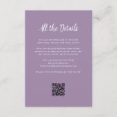 Carte D'accompagnement Regal Lavender | Mariage Détails de l'invité Code  (Devant)